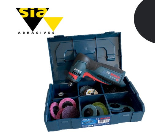 SIA 0004.0940 BOSCH GWG 12V-50 S MINISLIJPER 12V + 70 SIA QUICK CHANGE SCHIJFJES
