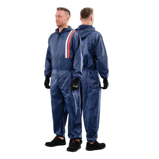 overall polyester blauw